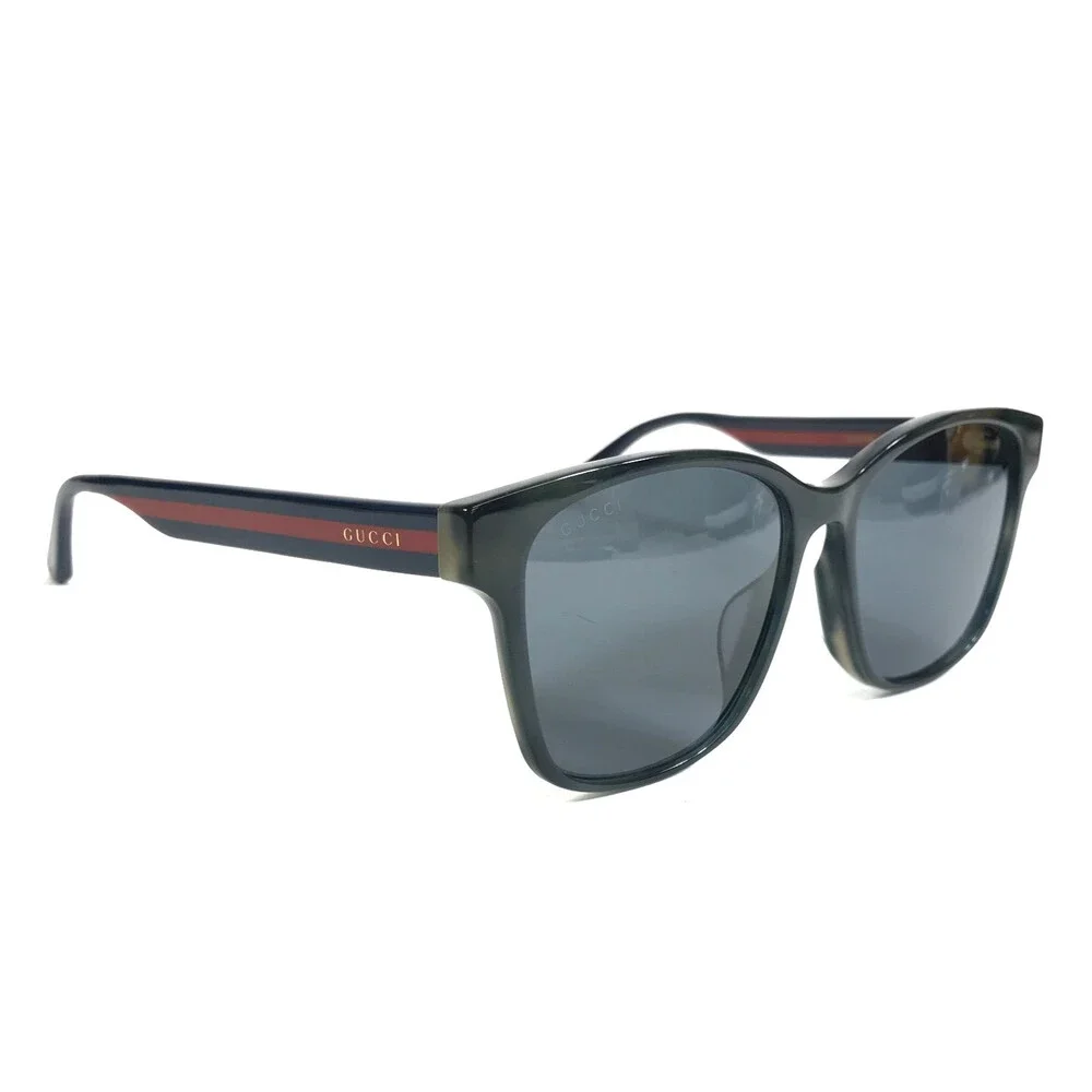 Gucci Sunglasses GG0417SK 004 Blue Red Striped Tortoise Frames w/ Gray Lenses - Picture 3 of 11